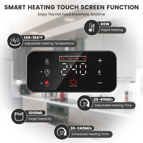 Smart Electric Lunch Box AERKINE ELB10 new, 1.0L, 60W, 8000mAh