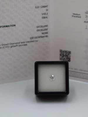 Διαμαντι Lab Grown Round Cut 0.31ct D-VVS2 καινούργιο