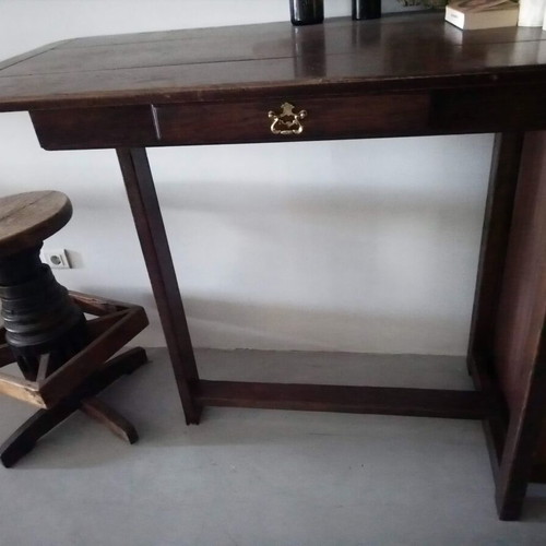 Vintage tall wooden table used with drawer