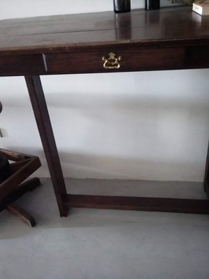 Vintage tall wooden table used with drawer
