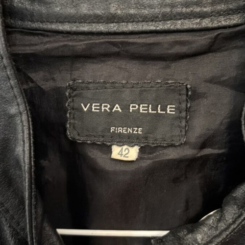 Italian leather jacket Vera Pelle used, size 42, black