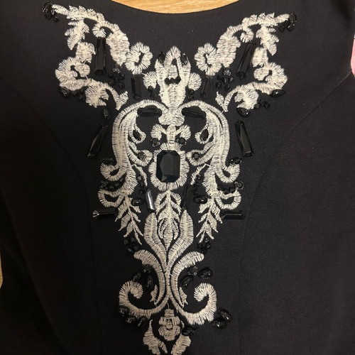 Lipsy London women's black dress with embroidery and beads used