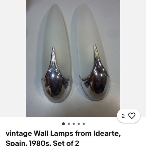 Idearte vintage 1980 wall lights used, Art Deco style inspired