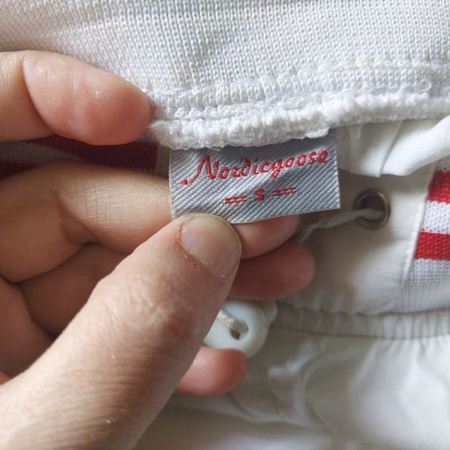Γυναικείο παντελόνι Nordic Loose (S) σαν καινούργιο, λευκό με κόκκινες λεπτομέρειες
