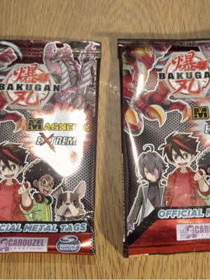 Bakugan Carouzel metal tags καινούργια, 2 σφραγισμένα φακελάκια
