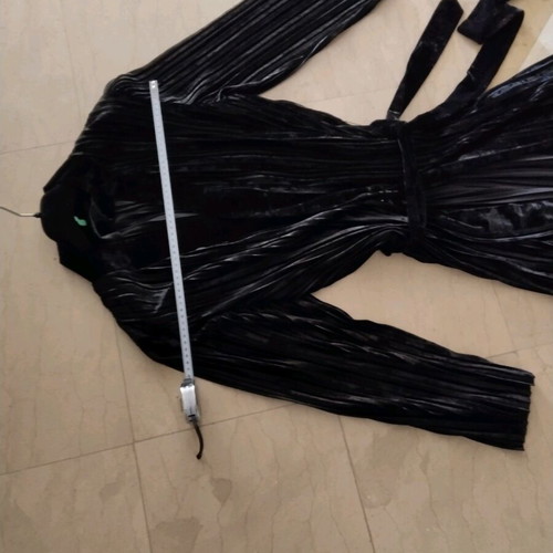 Benetton dress black velvet new, size L