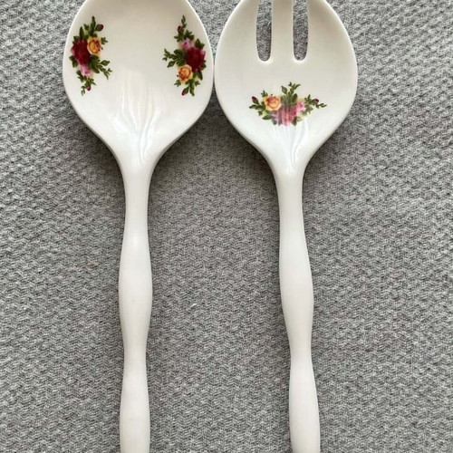 Royal Albert salad serving set like new