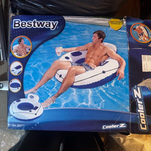 Inflatable boat like new with backrest and drink holder 1.19 m
