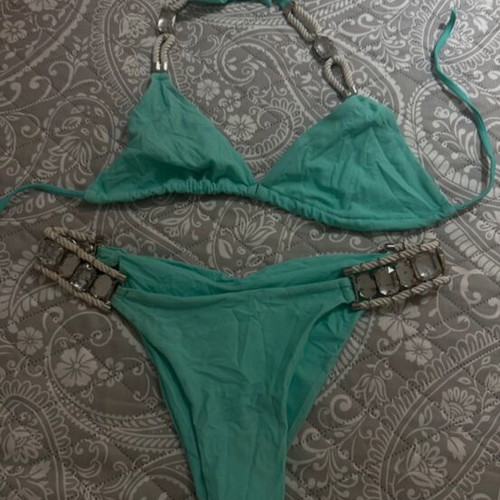 Beach Bunny bikini refurbished, turquoise, size M 38 10