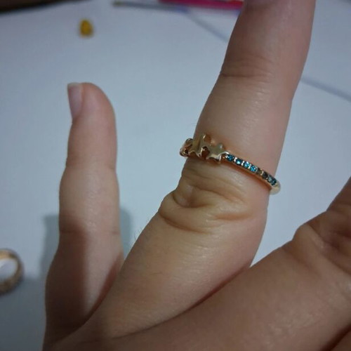 Avon ring 17.7 mm used, multicolor and gold