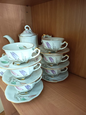 Karolina vintage porcelain coffee set made in Poland, like new