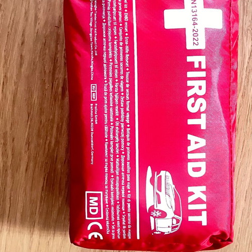 First Aid Kit Car Fabric Certified DIN 13164 new