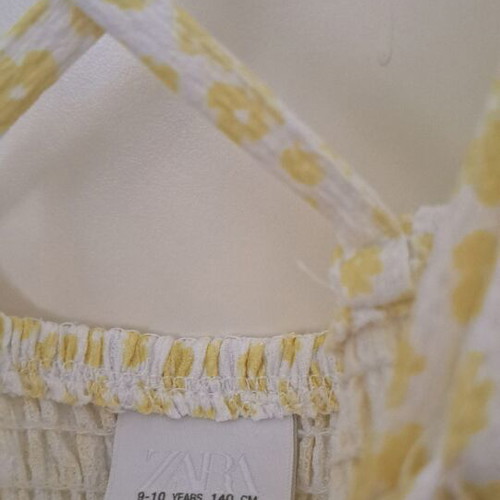 Zara dress 9-10 years 140 used, white and yellow