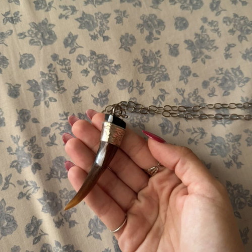 Long necklace with bone silver 925, like new