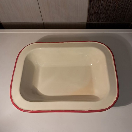 Vintage enamel kitchen baking tray like new, 28 x 21 cm