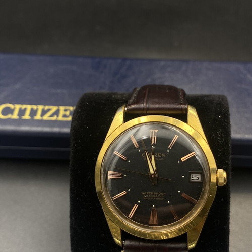 Citizen Newmaster Automatic watch 1960s, like new, black and gold