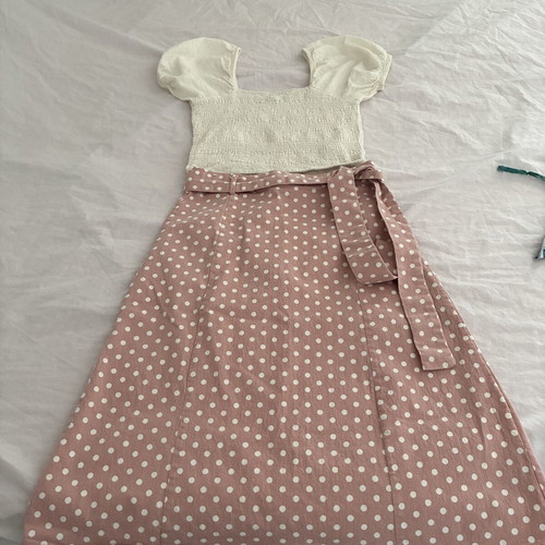 Compania Fantastica cotton top like new, beige, puff sleeves