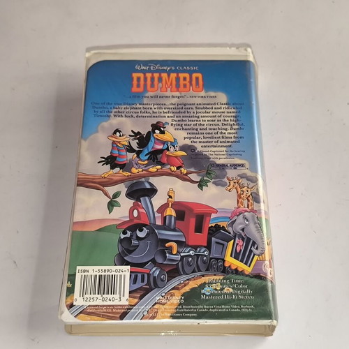 Dumbo VHS tape used, Walt Disney classic, English
