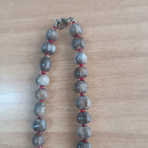 Car hanging decoration with cross and natural beads like new