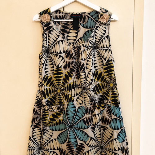 Custo Barcelona sleeveless mini dress with graphic botanical print, size S