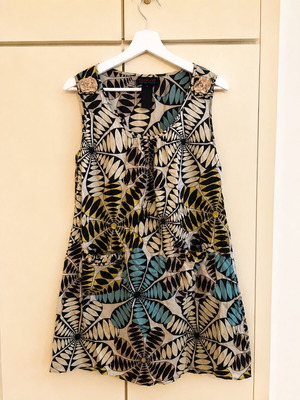 Custo Barcelona sleeveless mini dress with graphic botanical print, size S
