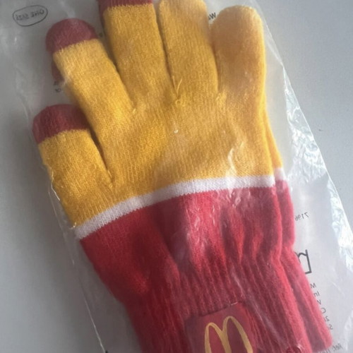 McDonald’s gloves new, red and yellow