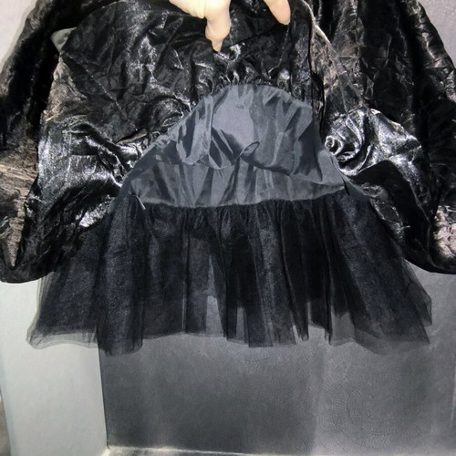 Vintage 80s balloon dress velvet and jacquard like new, black