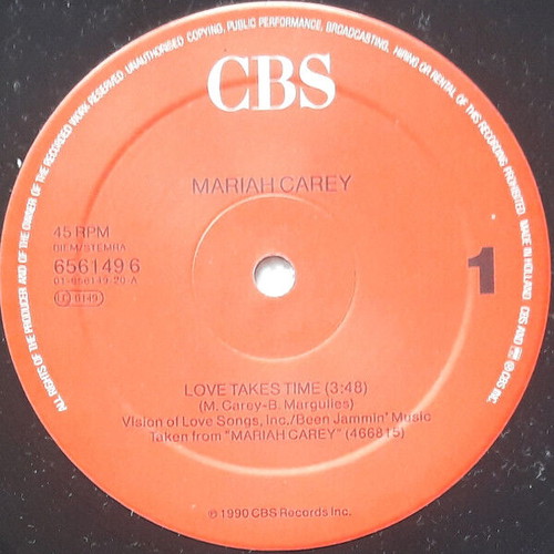 Mariah Carey Love Takes Time vinyl record used, R&B Soul