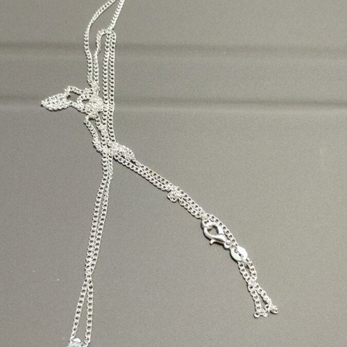 Silver chain with cross new with sparkling zircons