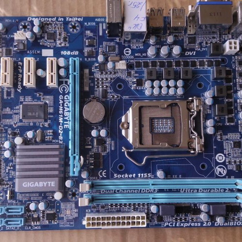 Gigabyte GA-H61M-D2-B3 motherboard used, Socket LGA1155