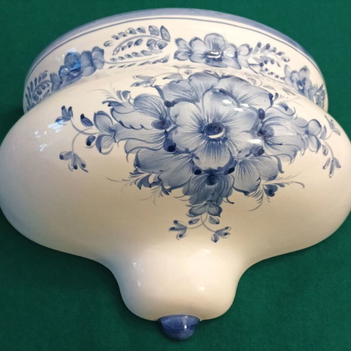 Vintage wall fountain like new ceramic with wooden base