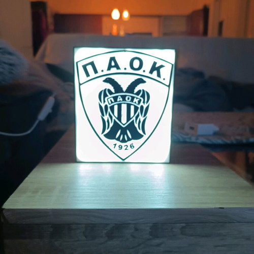 Light box PAOK new with emblem 14.5x12.5 cm