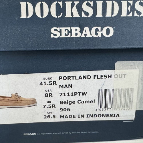 Sebago Docksides Portland Flesh Out Beige shoes used size 41.5