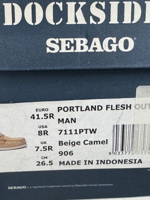 Sebago Docksides Portland Flesh Out Beige shoes used size 41.5