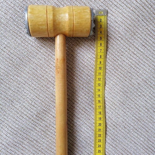 Wooden meat hammer like new, 27 cm, with metal surfaces