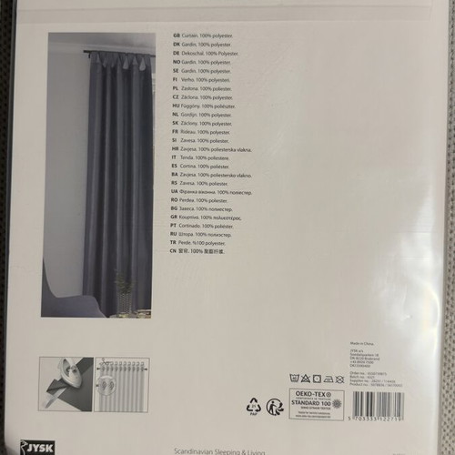 JYSK Lupin curtain dusty blue, silk-look polyester