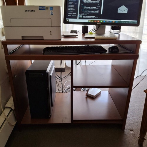 Wooden computer desk like new with keyboard tray and CPU space