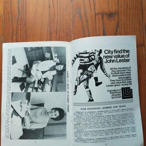 England match programme 1968-69 Leicester City - Stoke City like new