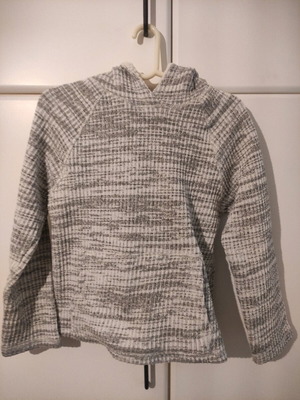 Oysho sweatshirt like new, gray, with fur on hood