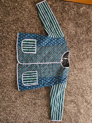 Quilted blue jacket new, one size, cotton