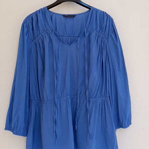 Ethnic style airy blouse in ancient Greek design, new, blue