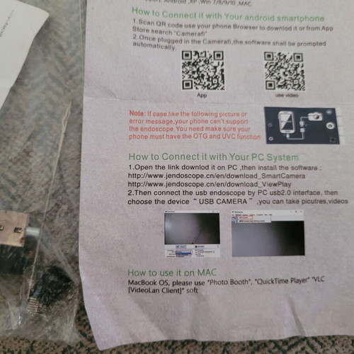 Endoscopic camera 5 meters for Android and Windows