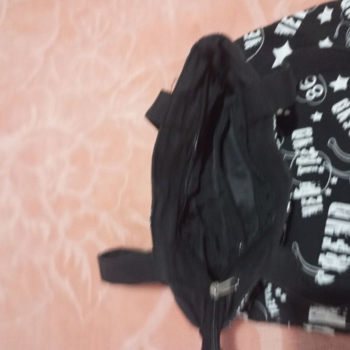 Canvas shoulder bag used, black and white