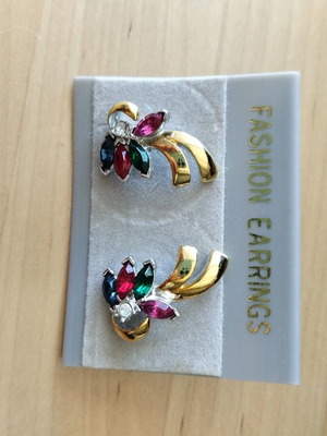 Earrings new, multicolored in original packaging