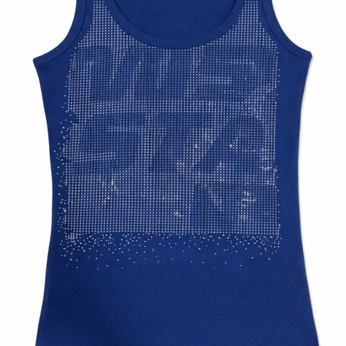 Women's tank top like new with decorative stones, blue, size M