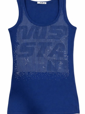 Women's tank top like new with decorative stones, blue, size M