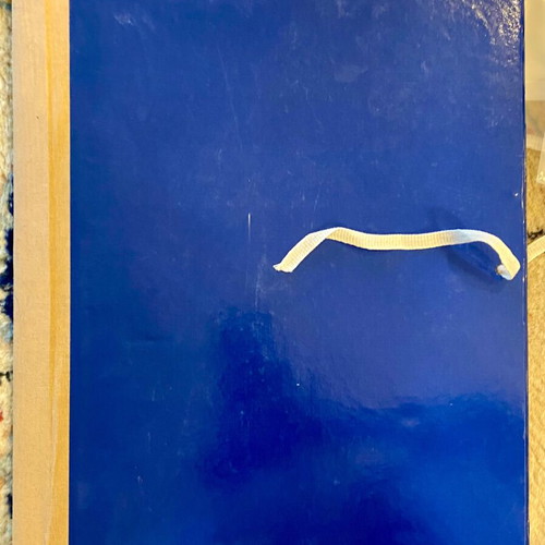 Hard file folders used, pack of 2, blue cardboard with ribbon