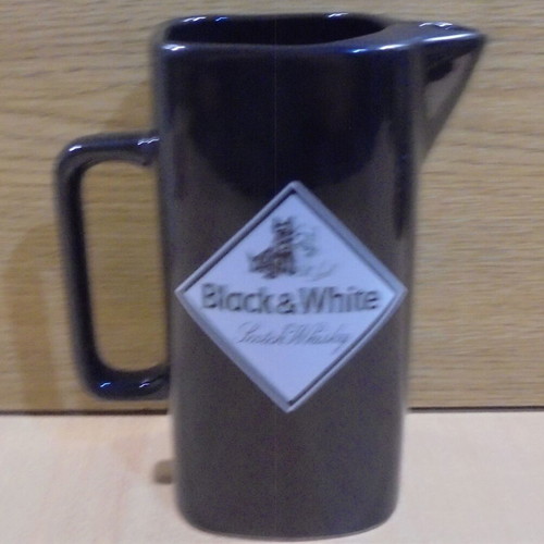 Black & White Scotch Whisky old promotional ceramic jug used