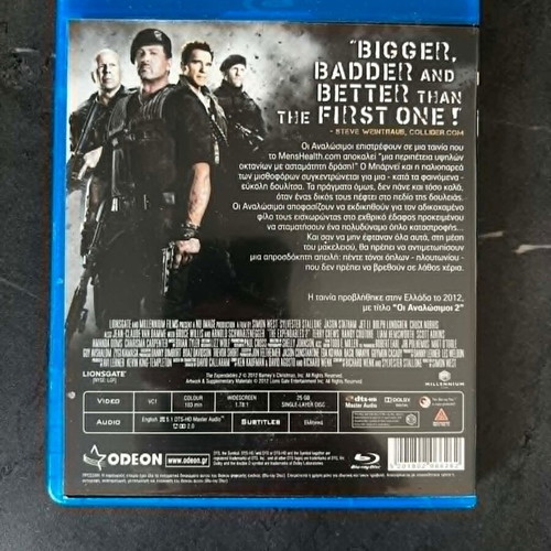 The Expendables 2 Blu-ray used with Greek subtitles