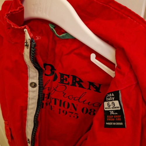 ZARA Baby Spring Jacket 6-9 Months like new, Red